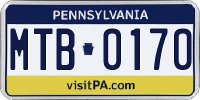 PA license plate MTB0170