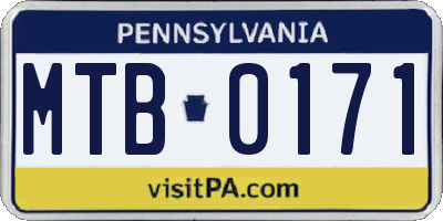 PA license plate MTB0171