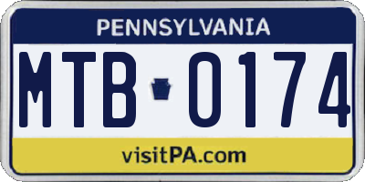 PA license plate MTB0174
