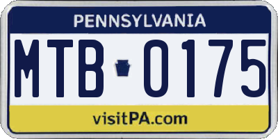 PA license plate MTB0175