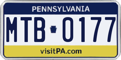 PA license plate MTB0177