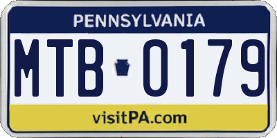 PA license plate MTB0179