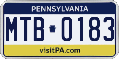 PA license plate MTB0183