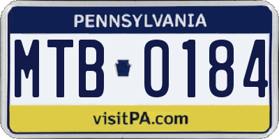 PA license plate MTB0184