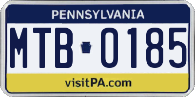 PA license plate MTB0185