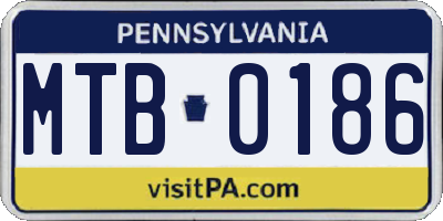 PA license plate MTB0186