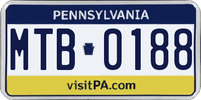 PA license plate MTB0188