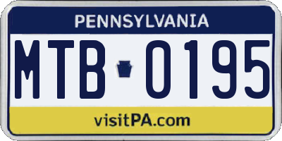 PA license plate MTB0195