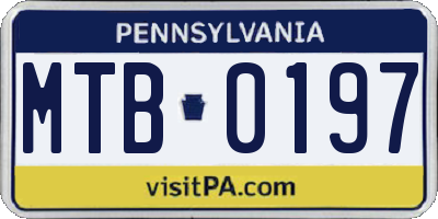 PA license plate MTB0197