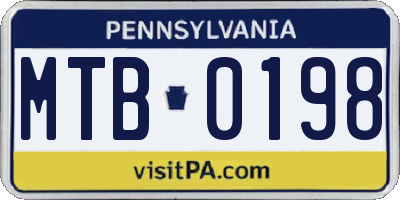 PA license plate MTB0198