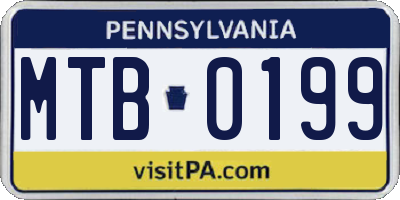 PA license plate MTB0199