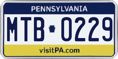 PA license plate MTB0229
