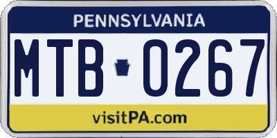 PA license plate MTB0267