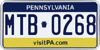 PA license plate MTB0268