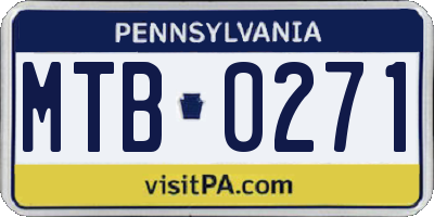 PA license plate MTB0271