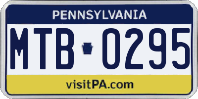 PA license plate MTB0295