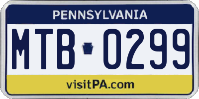 PA license plate MTB0299