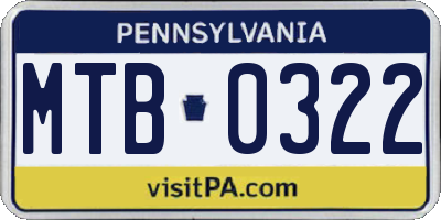 PA license plate MTB0322