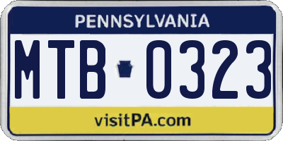 PA license plate MTB0323