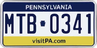 PA license plate MTB0341