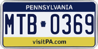 PA license plate MTB0369