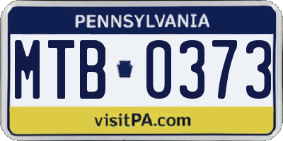 PA license plate MTB0373