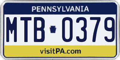 PA license plate MTB0379