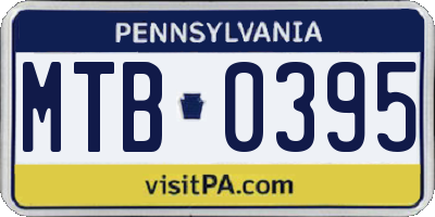 PA license plate MTB0395
