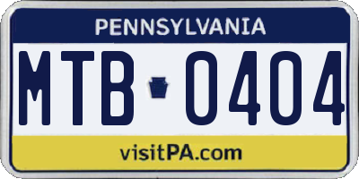 PA license plate MTB0404
