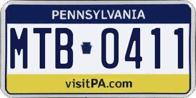 PA license plate MTB0411