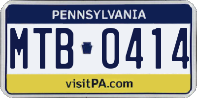 PA license plate MTB0414