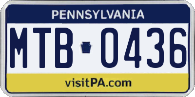 PA license plate MTB0436