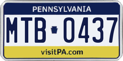 PA license plate MTB0437