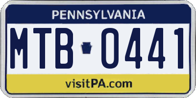 PA license plate MTB0441