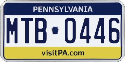 PA license plate MTB0446