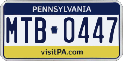 PA license plate MTB0447