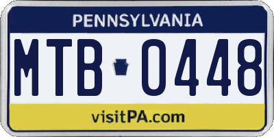 PA license plate MTB0448