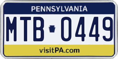 PA license plate MTB0449
