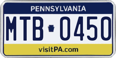 PA license plate MTB0450