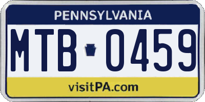 PA license plate MTB0459