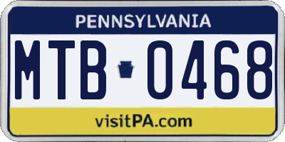 PA license plate MTB0468