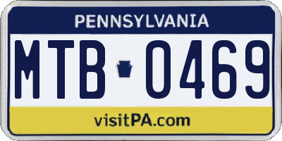 PA license plate MTB0469