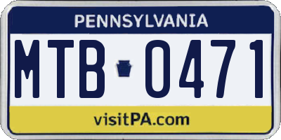 PA license plate MTB0471