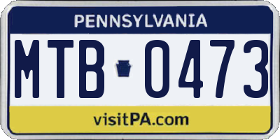 PA license plate MTB0473