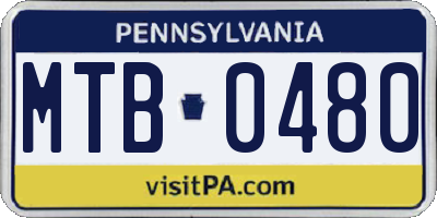 PA license plate MTB0480
