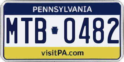 PA license plate MTB0482
