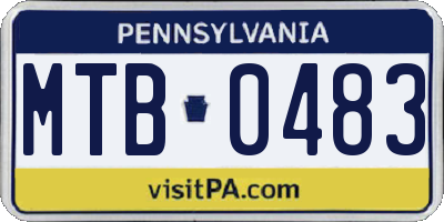 PA license plate MTB0483
