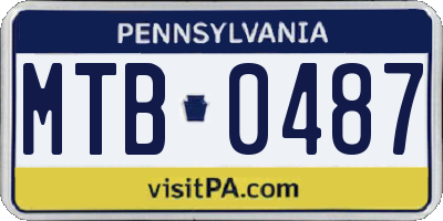PA license plate MTB0487