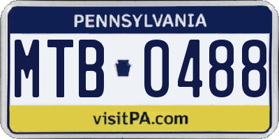 PA license plate MTB0488