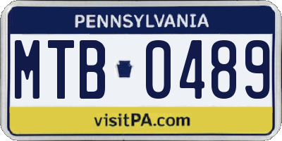 PA license plate MTB0489